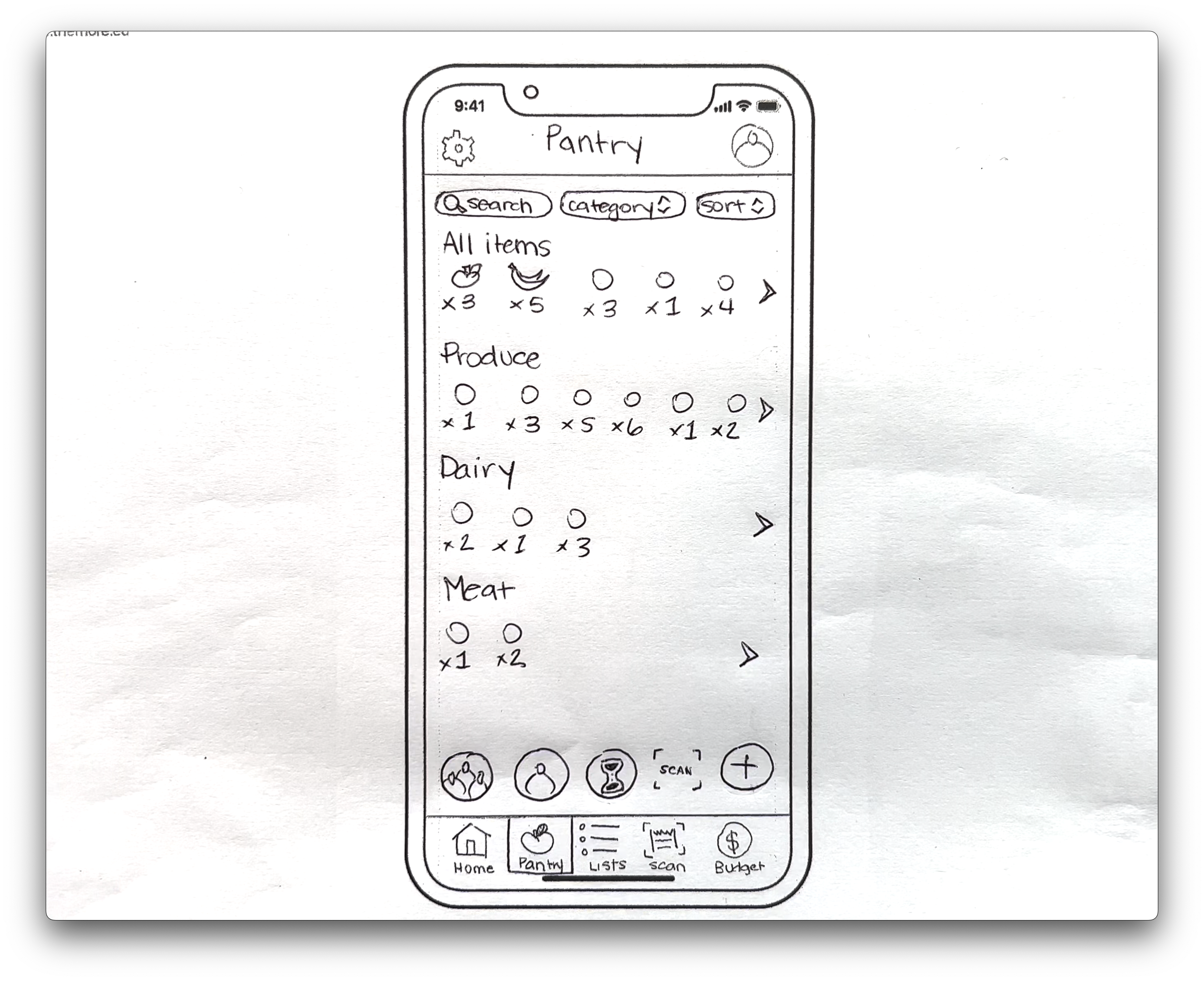 Picture of Paper Prototype