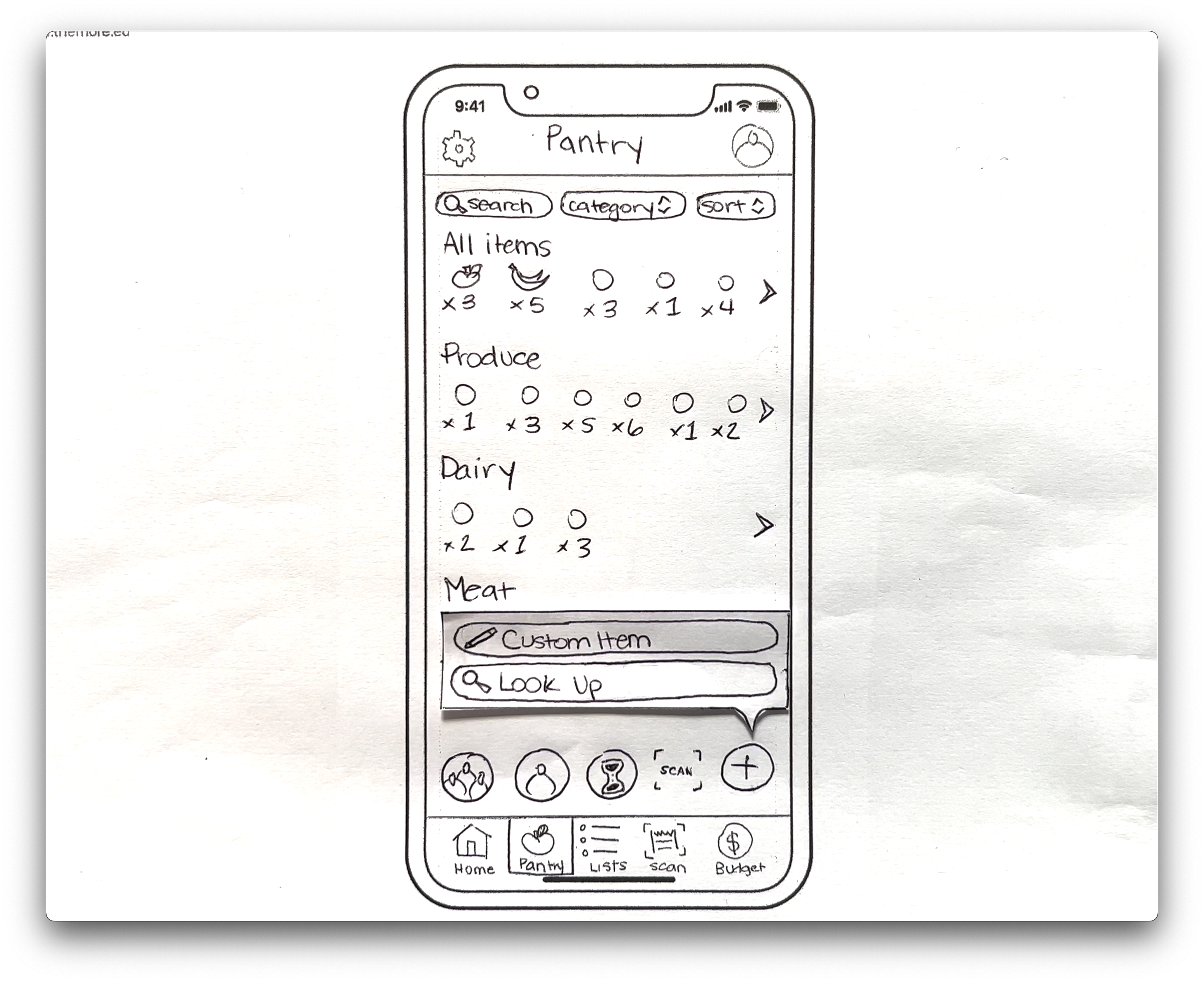 Picture of Paper Prototype