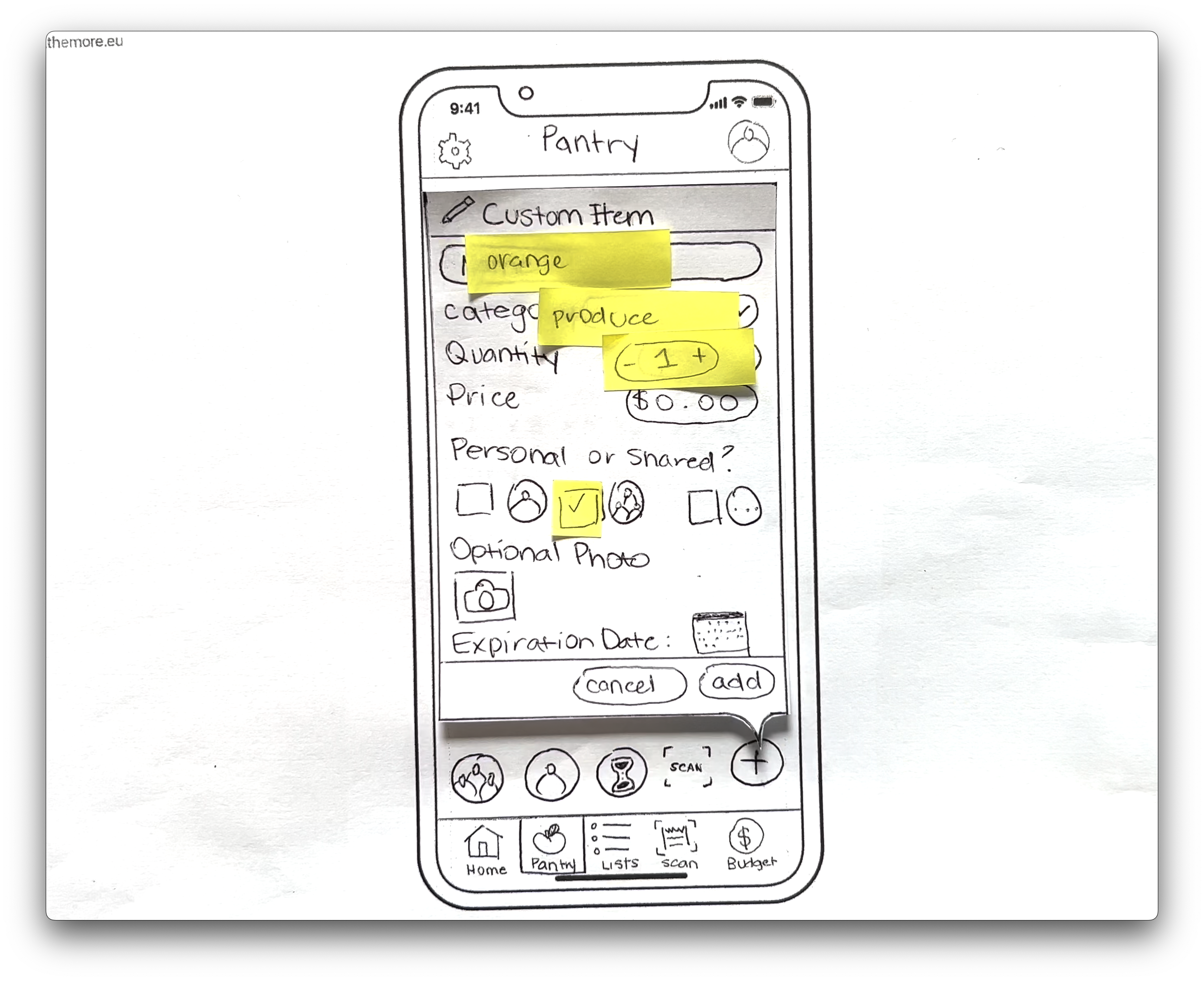 Picture of Paper Prototype