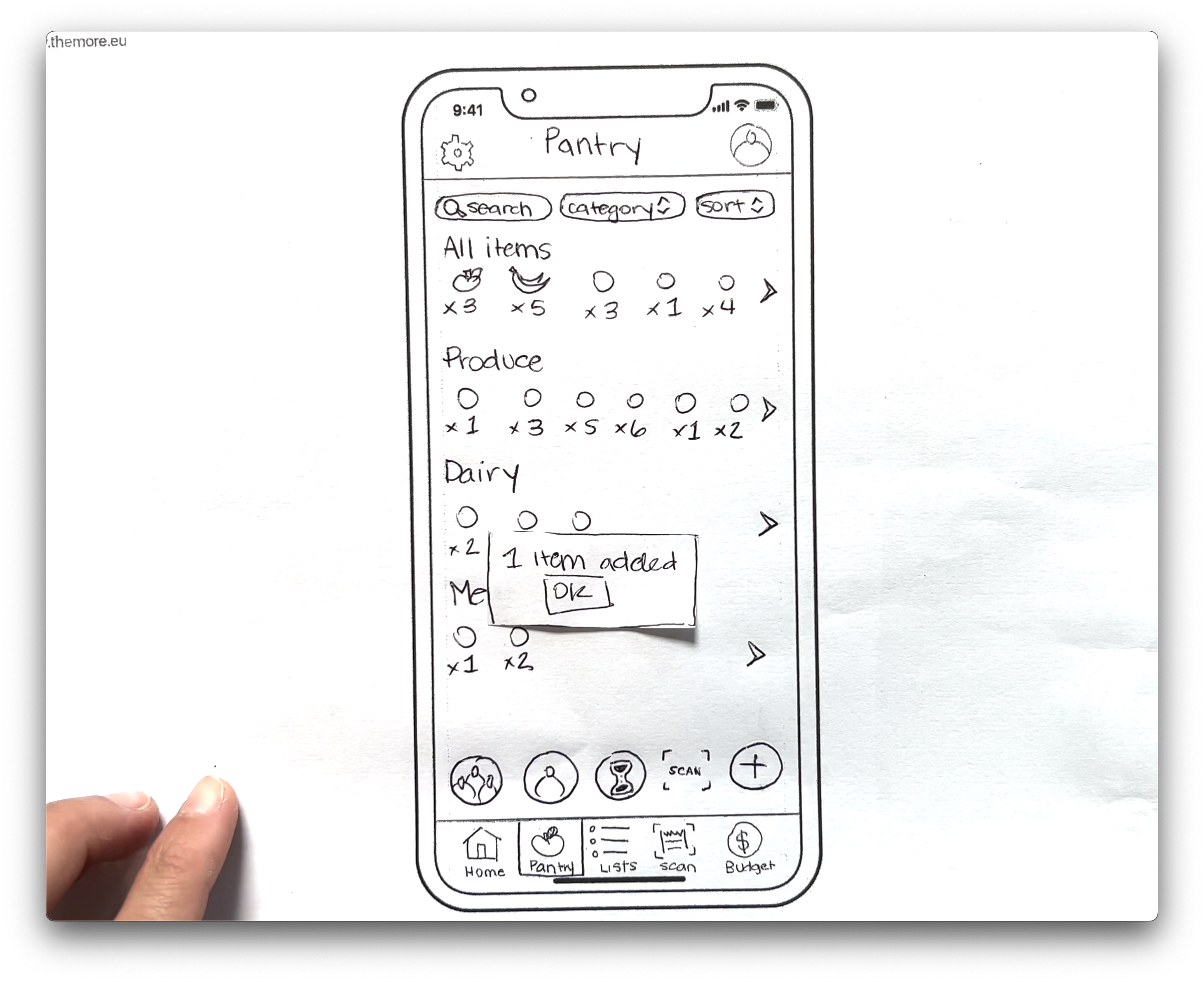 Picture of Paper Prototype