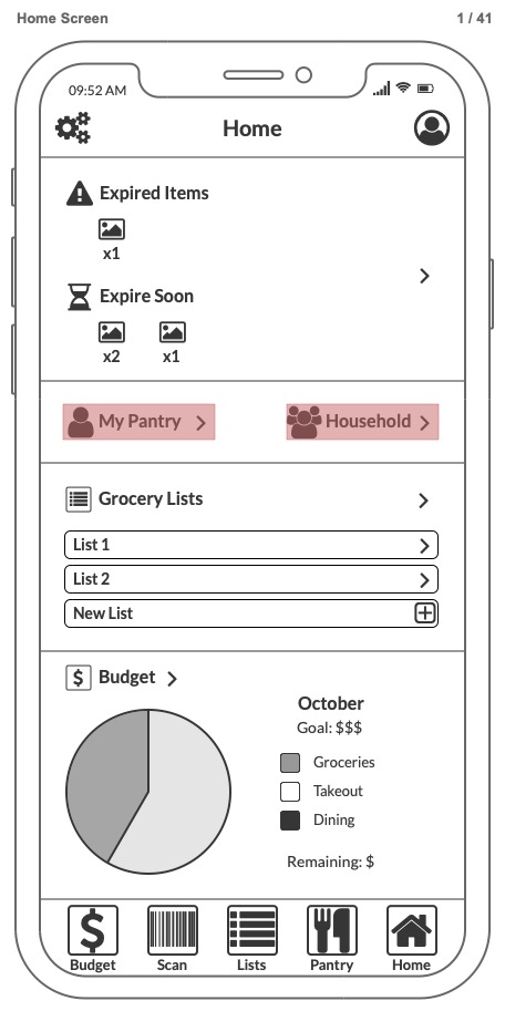 Balsamiq Wireframe Prototype 1
