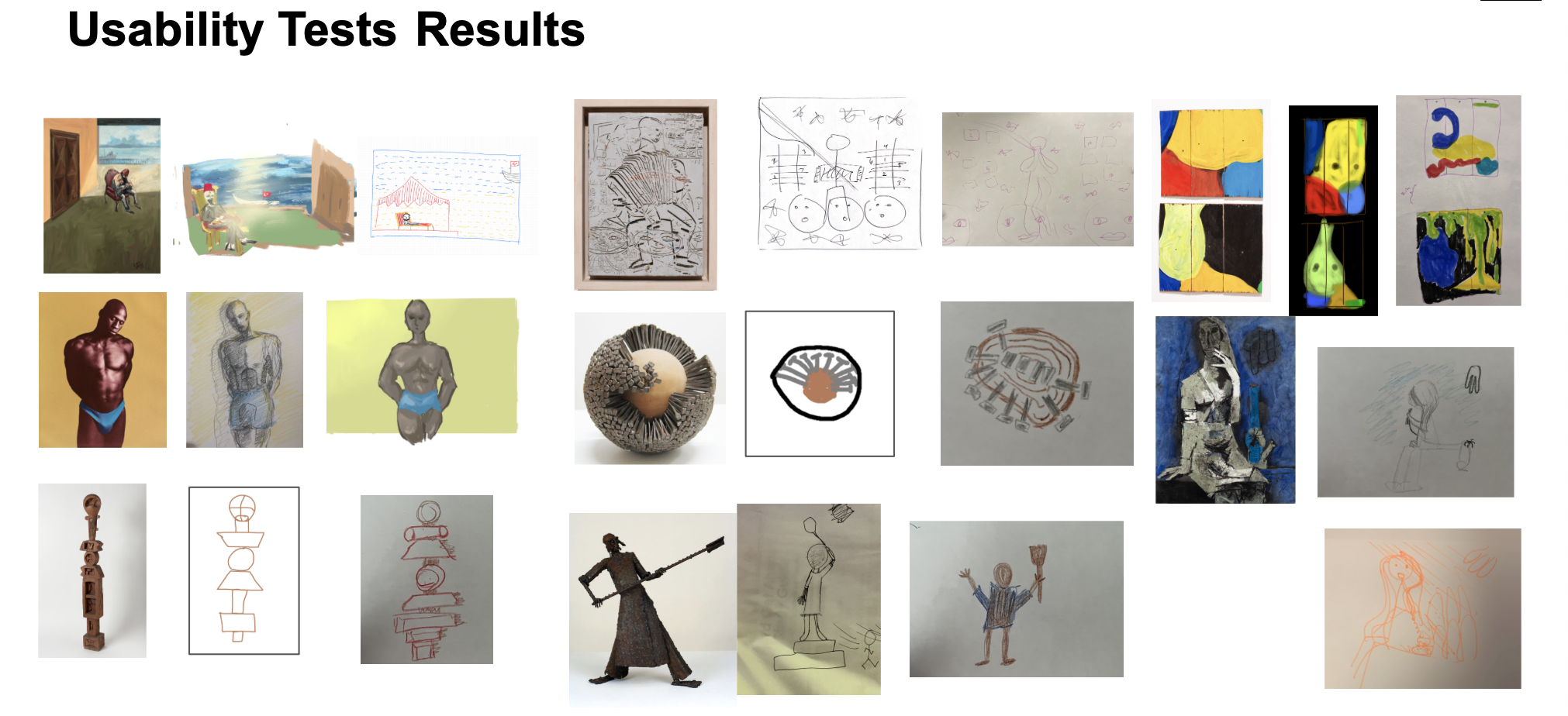 Screenshot of usability test sketches from participants.