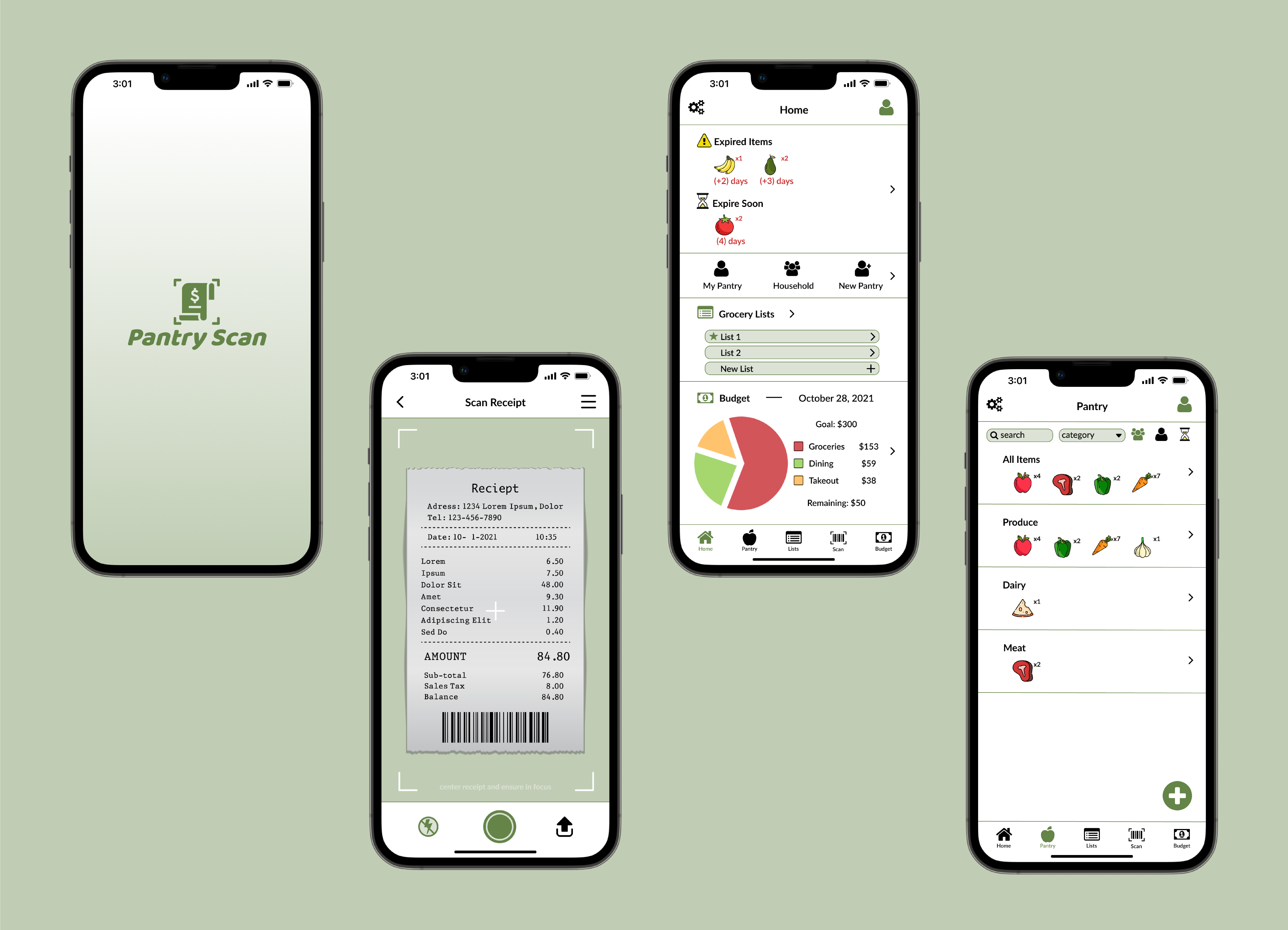 Screenshot of Pantry Scan Mockup